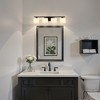 DORESshop 31 in. 4-Light Matte Black Modern Square Vanity Light with Milk White Shades, KD Wall Lamp for Bathroom, Living Room - 4 of 4