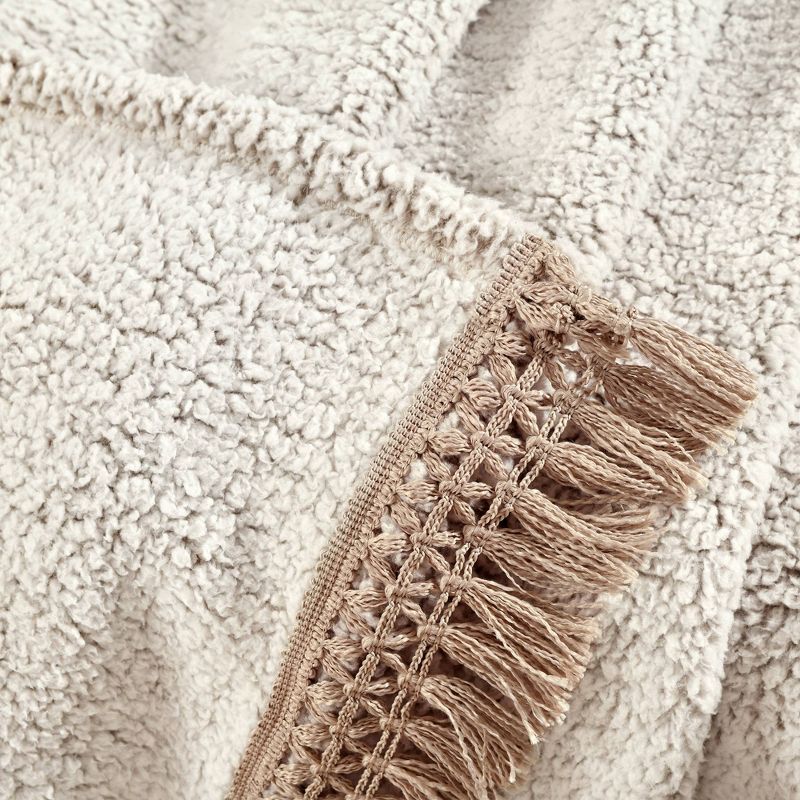 50"x60" Faux Shearling with Tassel and Fringe Throw Blanket - Lush Décor, 5 of 15