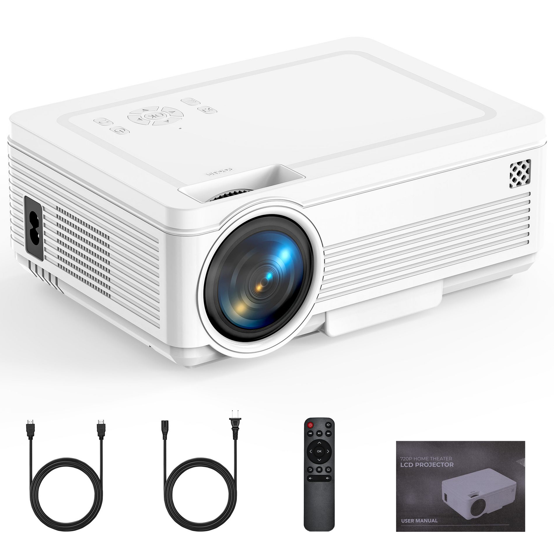 SUGIFT Portable Mini Projector 30 to 120 Inch Screen Keystone 15° Correction HDMI USB AV TF VGA for Home Outdoor Movie Office