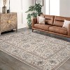 Washable Vintage Floral Area Rug - Non Slip Low Pile Boho Carpet for Living Room, Bedroom, Dining Room & Office - 2 of 4
