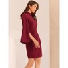 INSPIRE CHIC Women's Business Split Sleeve Slim Fit Mini Bodycon Pencil Dress - 4 of 4