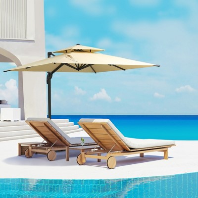 10' Cantilever Hanging Tilt Offset Patio Umbrella - Thumbnail 3