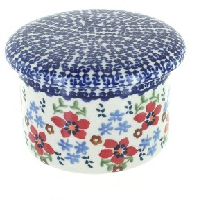 Blue Rose Polish Pottery M136 Manufaktura French Butter Dish - 1 of 3
