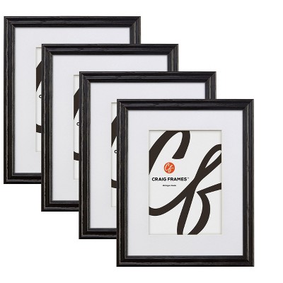 Craig Frames Black Hardwood 12x15 Inch Picture Frame Set Matted For A 8 ...