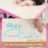 Kids Table and Chairs Set, Toddler Height Adjustable Desk with Graffiti Desktop, Arts & Crafts Table with 6 Seats - 2 of 4