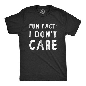 Mens Fun Fact I Don�t Care T Shirt Funny Sarcastic Joke Text Tee For Guys - Crazy Dog Men's T Shirt - 1 of 4