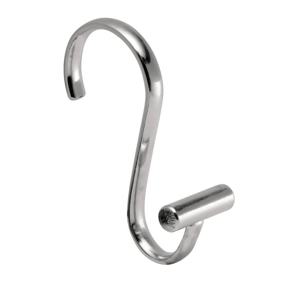 iDESIGN Metal T Bar Shower Curtain Hooks Set of 12 Chrome