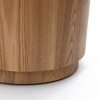 LuxenHome Modern MDF Wood Round Side Table with Ash Veneer, 18.5” Tall Brown - 3 of 4