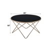 Round Smoky Glass Coffee Table with Champagne-Finished Metal Base for Contemporary Living Spaces - 3 of 4