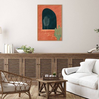 Desert Succulents Framed Canvas Wall Art Print