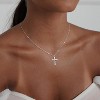 Crown Cross Necklace for Women, 14K Gold/Silver/Rosegold Plated Non-Tarnish CZ Pendant - 3 of 4