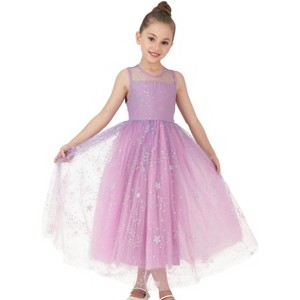 2Bunnies Girls’ Sparkle Sequin Star Tulle Maxi Dress - 1 of 4