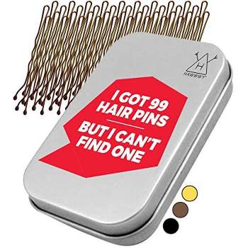 Hawwwy Bobby Pins with Quote Style Case for Buns , 300pieces, Brown