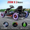 Red 24V Electric Drift Go Kart For Kids Ages 6-12 With Dual 200W Motors 8.1 MPH Adjustable Seat Led Lights Music Usb FM Radio Steel Frame Red - 2 of 4