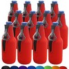 Neoprene Bottle Cooler Sleeves for 12oz Bottles with Bottle Opener- 12-Pack - Blank Design - Dual Sided Insulation Keeps Your Drinks Cool - 3 of 4