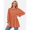 EXLURA Womens Long Sleeve Blouses Swiss Dot Babydoll Loose Fit Maternity Top 2025 Spring Fall Tunic Shirts Dressy Casual Tops White - 3 of 4