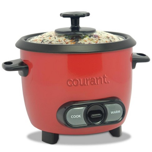 Courant 6-Cup (Cooked) / 3-Cup Uncooked Rice Cooker and Steamer with One-Touch Operation, Automatic Keep Warm Function, Red - image 1 of 4