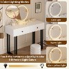 Vanity Desk with Mirror and Lights, Small Makeup Vanity with 2 Drawers, Modern Vanity Organizer with 3 Color Lights - 2 of 4