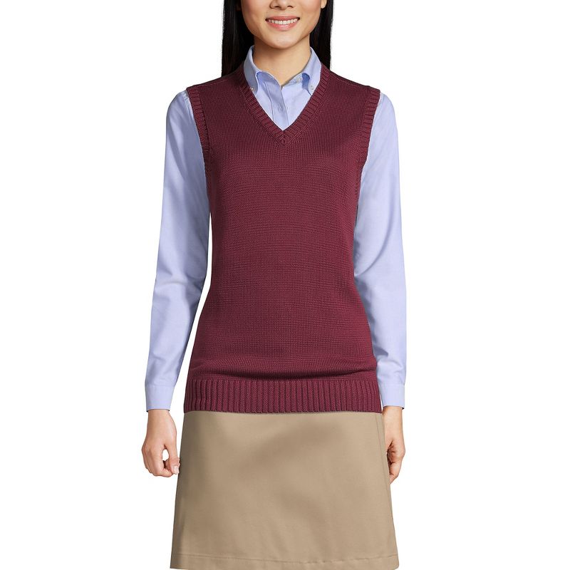 Lands' End School Uniform Women's Cotton Modal Sweater Vest, 3 of 5