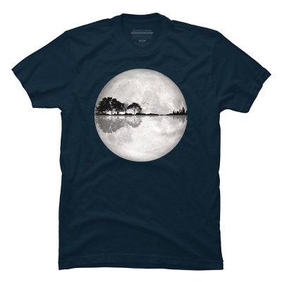 Men's Design By Humans Moonlight Nature Guitar II By Maryedenoa T-Shirt