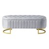Indoor Storage Ottoman Bench,Velvet Upholstered Bench,Storage Hassock With Button & Tufted,Vanity Bench For Bedroom Living Room-Cuddlewood - 3 of 4