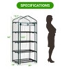 SEVOBAL Greenhouse Mini 4 Tier Green Houses Rolling Door Full Plant Grow Early Spring Seed Germination Indoor Growing Outdoor, Clear, 72"*48.5"*8.5" - 3 of 4