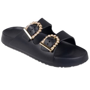 FOAMWALK Womens' Sandals - Comfortable Double Buckle Beach Slides, Everyday Women's Slide Sandals - 1 of 4