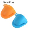 Unique Bargains Heat Resistant Kitchen Utensil Sets Silicone Oven Mitts 4 Pcs - 3 of 4