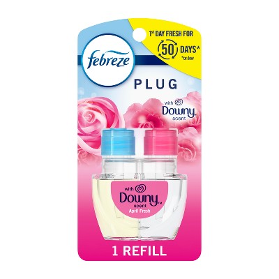 Febreze Odor-Fighting Fade Defy Plug Air Freshener Refill - Downy April Fresh - 0.87 fl oz/2pk