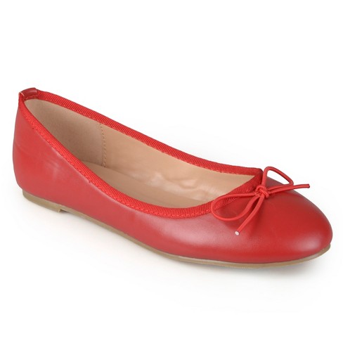 Journee Collection Womens Vika Slip On Round Toe Ballet Flats, Red 6