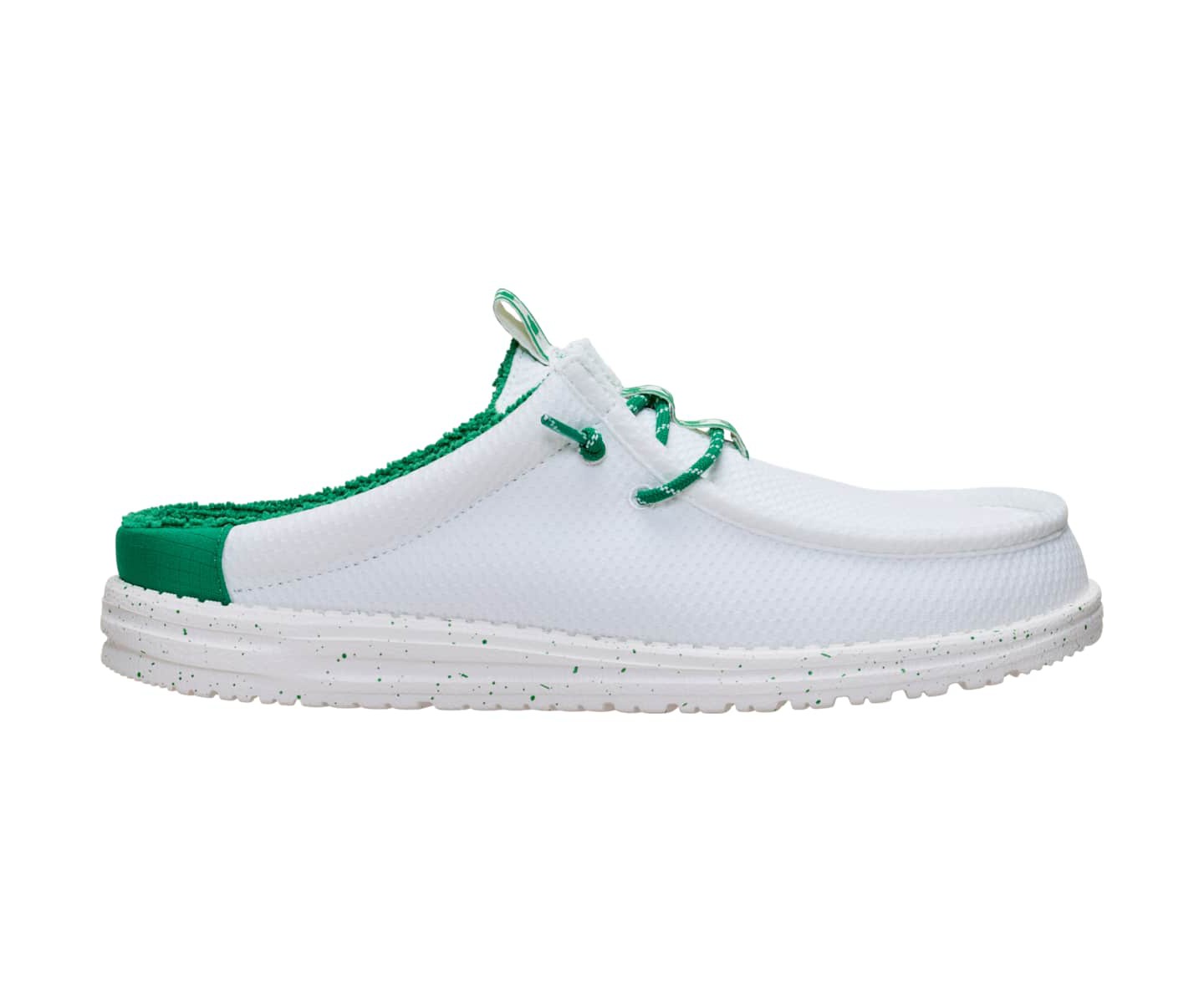 HEYDUDE Men Wally Slip Shamrock, White/Green, 10, цвет: Белый — фото 1