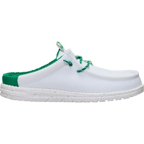 HEYDUDE Men Wally Slip Shamrock , White/Green, 10