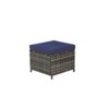 Compact 3-Pc Outdoor Set: Wicker Sofa + Dual Ottomans – Space-Saving for Small Backyards - 4 of 4