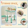 Green 3 Pieces Kids Table and Chairs, Height Adjustable Toddler Table and Chair Set - 3 of 4