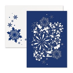 Masterpiece Studios Blue Snowflake Laser Cut Holiday Christmas Cards 10 Cards/Envelopes, 5" x 7" - 1 of 1