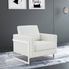 Lincoln Leather Accent Chair with Chrome Steel Frame - 2 of 4