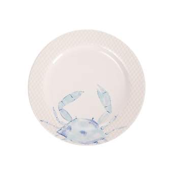 Beachcombers Blue Crab Bistro Plate Dolomite Dinnerware For Home Kitchen Coastal Nautical Beach Ocean Sea Life 8.25 X 8.25 X 1