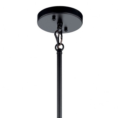 Birkleigh 12" Black Transitional Drum Pendant with Satin Etched Glass