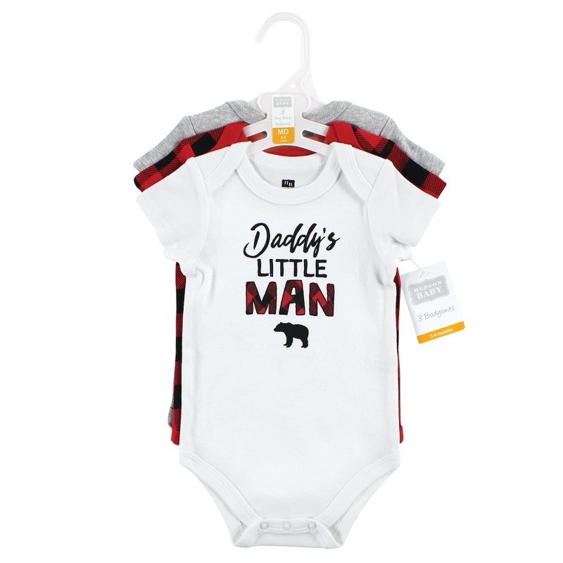 Hudson Baby Infant Boy Cotton Bodysuits, Buffalo Plaid Family, 2 of 6