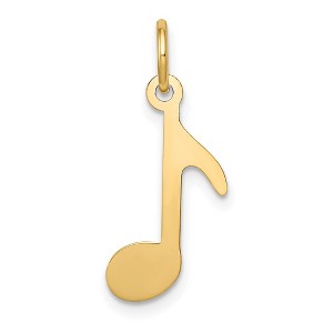 Black Bow Jewelry 14k Yellow Gold Polished Music Note Charm - 1 of 4