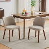 Set of 4/6 Modern Dining Chairs, Linen Upholstered, Wood Legs - 2 of 4
