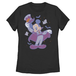 Womens Mickey & Friends Halloween Tipping Hat Cape Costume T Shirt - 1 of 4