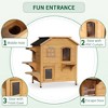 Gulches PawHut 2-story Cat House Outdoor, Weatherproof Wooden Cat Enclosure for Feral Cats, Natural - 4 of 4