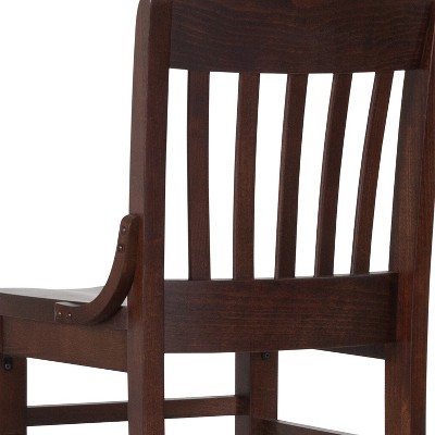 Elegant Walnut Wood School House Back Barstool
