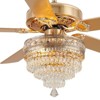 Kviflon 52" Crystal Ceiling Fan Fandelier with Lights,Remote Control, Reversible, Noiseless, for Bedroom,Kitchen,Dining Room - 3 of 4