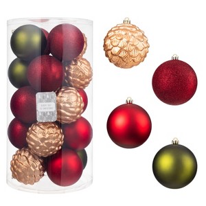 Every Day is Christmas 20ct Christmas Ornaments, Shatterproof Christmas Tree Ornaments Set, 97mm/3.81" Christmas Balls Decoration - 1 of 4