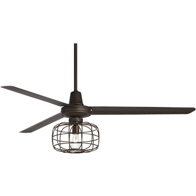 60" Casa Vieja Turbina™ DC Bronze Damp LED Ceiling Fan