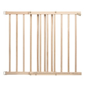 Generic Walk-Thru Top of Stairs Baby Gate, Natural Wood - 1 of 4