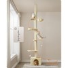Feandrea Floor to Ceiling Cat Tree, 91-115 Inches Height Adjustable Cat Climbing Tower, Tall Multi-Level Cat Pole for Indoor Cats - 2 of 4