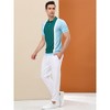 Lars Amadeus Men's Irregular Color Block Patchwork Knitted Short Sleeves Polo Shirts - 3 of 4